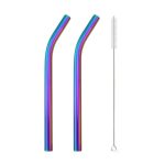 4 Pailles Smoothie Courbées Multicolore