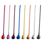 8 Pailles Cuillères Mix de toutes les couleurs