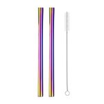 2 Pailles Smoothie Droites Multicolore