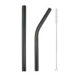 2 Pailles Smoothie Inox Noir