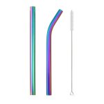 2 Pailles Smoothie Inox Multicolore