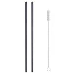 2 Pailles Cocktail Droites Noir