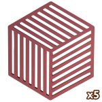5 Sous Verres Silicone Rouge Brique
