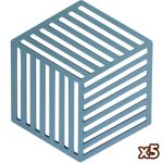 5 Sous Verres Silicone Bleu Persan
