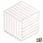 5 Sous Verres Silicone Blanc d'Espagne