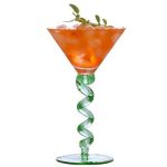 Verre à Cocktail Pied Torsadé Vert